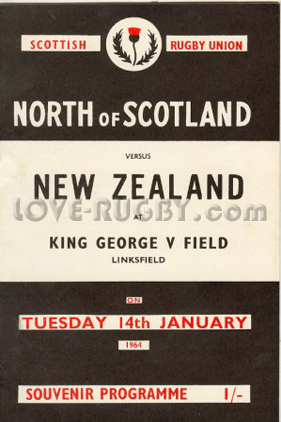 1964 North of Scotland v New Zealand  Rugby Programme
